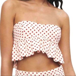 Zara polka dot crop top